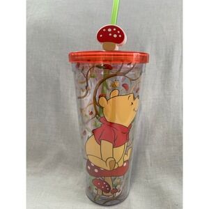 Disney Winnie the Pooh Mushroom 24oz Travel Tumbler with Straw Topper #560